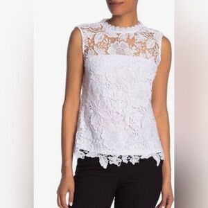 Nanette Lepore Floral Lace Sleeveless Blouse